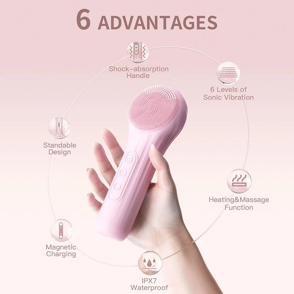Deep Vibration Facial Cleansing Brush (Waterproof)