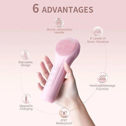 Deep Vibration Facial Cleansing Brush (Waterproof)