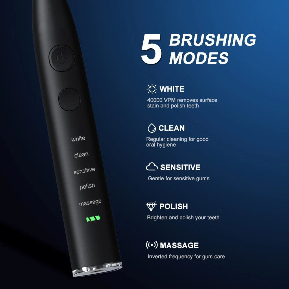 Rechargeable Smart Electric Toothbrush (Set with Brush Heads)