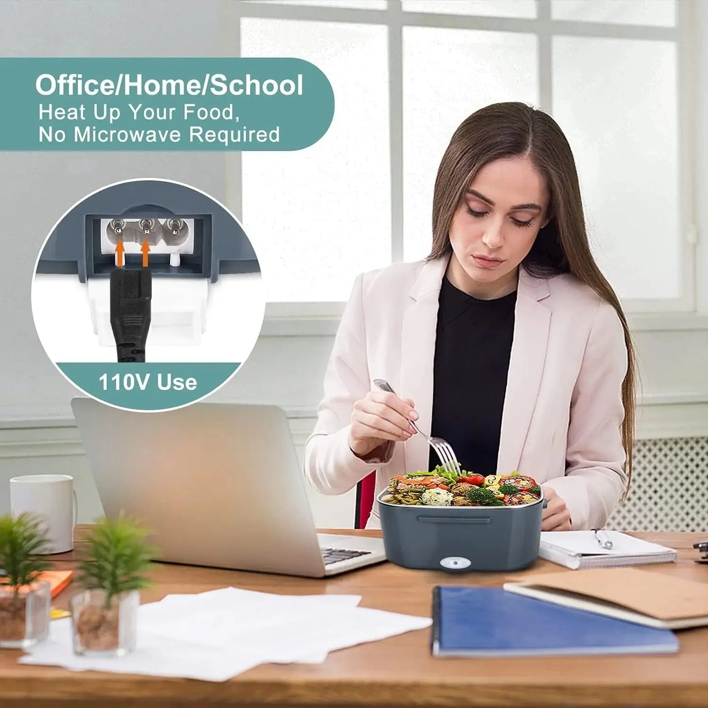 Electric Lunch Box Food Warmer (Car + Home)