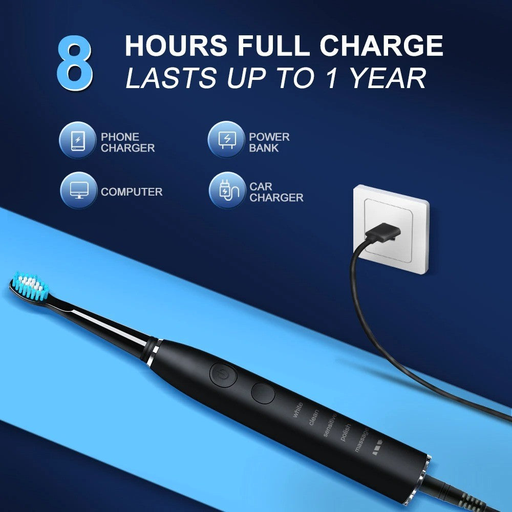 Rechargeable Smart Electric Toothbrush (Set with Brush Heads)