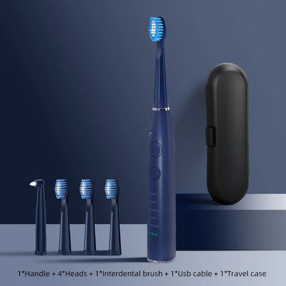 Rechargeable Smart Electric Toothbrush (Set with Brush Heads)