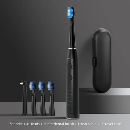 Rechargeable Smart Electric Toothbrush (Set with Brush Heads)